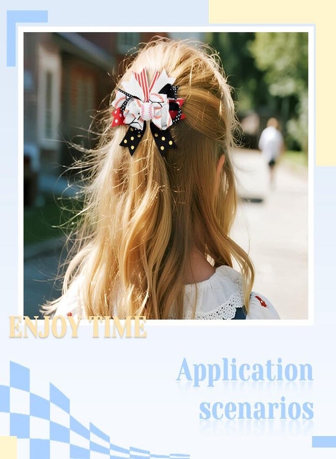 Borhmty Baseball Ribbon Hair Accessories for Women Girls Baseball Lovers Fans Birthday Christmas Gifts for Players Coaches Cheer Gifts for Cheerleaders Base Ball Bow Hair Clip for Women Girls - Image 3